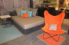 wetterfester Outdoor Teppich orange/taupe